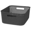 Cesto De Almacenaje De Crochet Gris 11L
