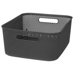 Cesto De Almacenaje De Crochet Gris 11L