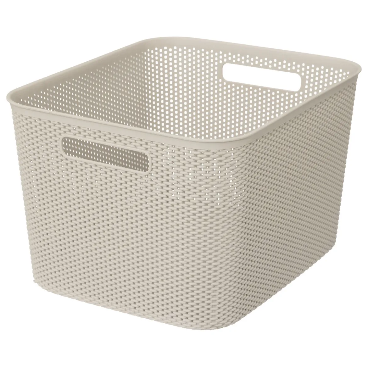 Cesto De Almacenaje De Crochet Beige 19L