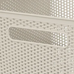 Cesto De Almacenaje De Crochet Beige 19L
