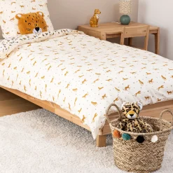 Cesto De Almacenaje De Leopardo Con Pompones