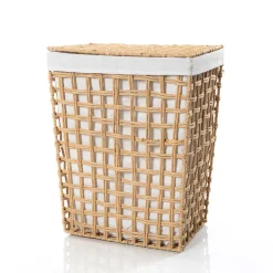 Cesto de baño natural y lino 56cm