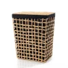 Cesto de baño negra y beige 56cm