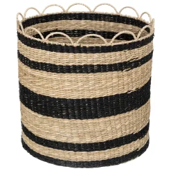 Cesto De Rafia Beige 35x35x35Cm