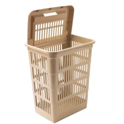 Cesto De Ropa Land Marrón Claro Con Tapa