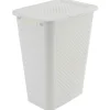 Cesto de ropa PIXEL blanco con tapa 50l