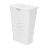 Cesto de ropa PIXEL blanco con tapa 40l