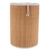 Cesto de ropa plegable marrón de bambú