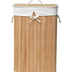 Cesto para colada rectangular natural de bambú
