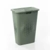Cesto para ropa PIXEL verde con tapa 40l