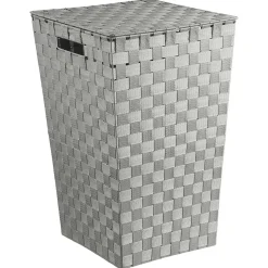 Cesto P/Ropa Sucia Poliéster/Metal Gris