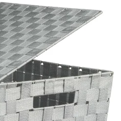 Cesto P/Ropa Sucia Poliéster/Metal Gris