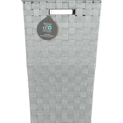 Cesto P/Ropa Sucia Poliéster/Metal Gris