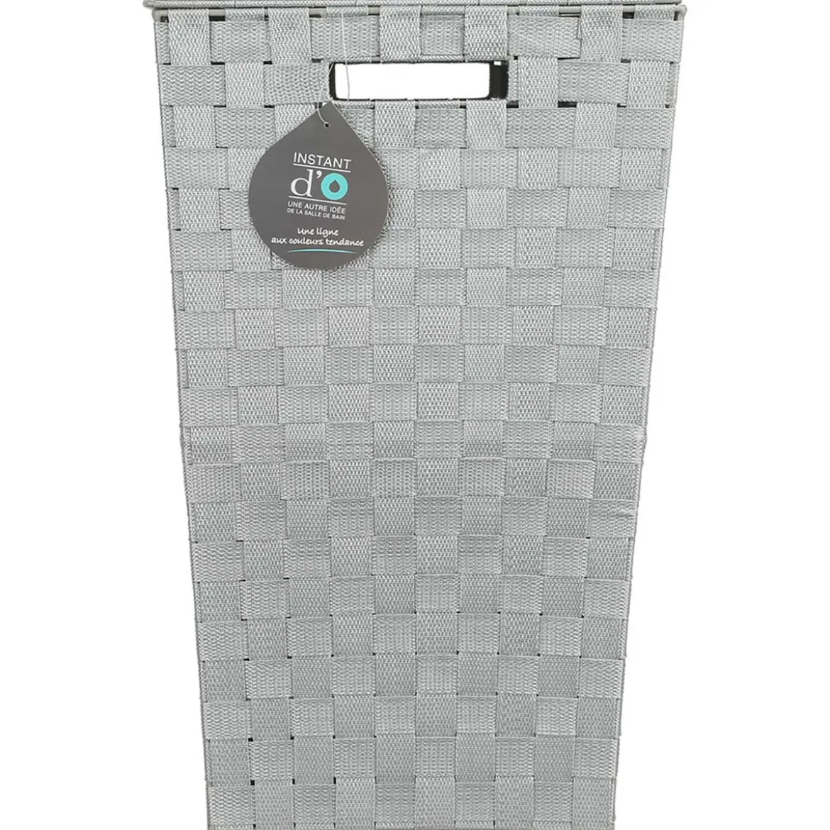 Cesto P/Ropa Sucia Poliéster/Metal Gris