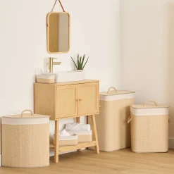 Cesto ropa wc STEMPY marrón 100L