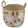 Cesto SAUV bordado con flores 30cm
