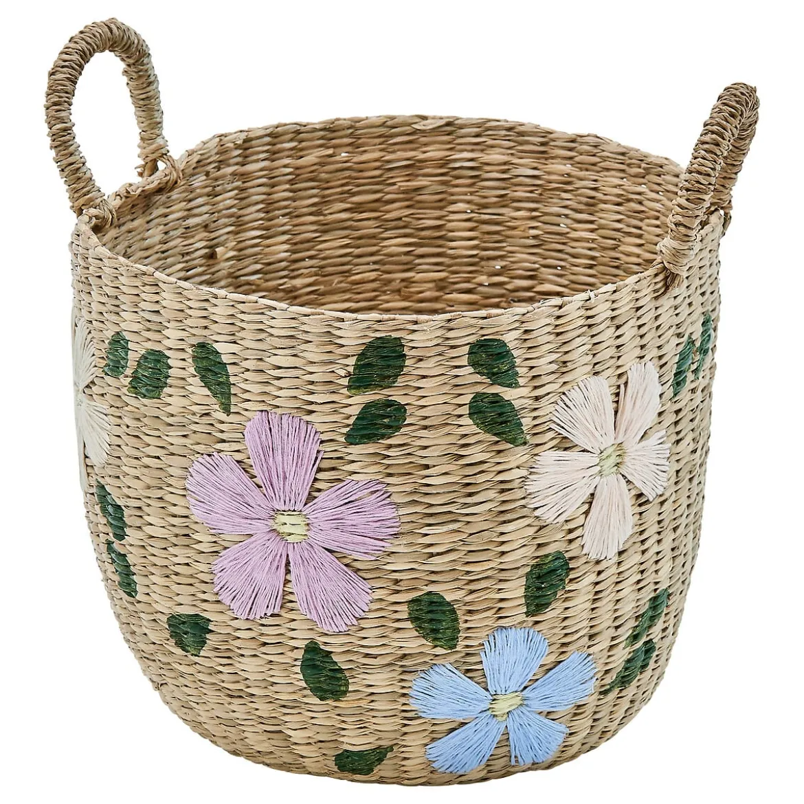 Cesto SAUV bordado con flores 30cm