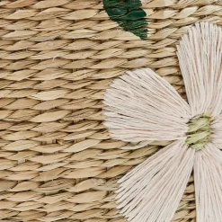 Cesto SAUV bordado con flores 30cm