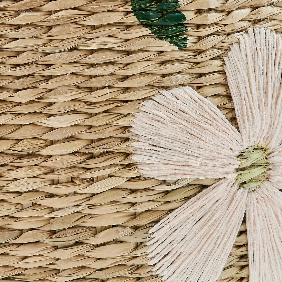 Cesto SAUV bordado con flores 30cm