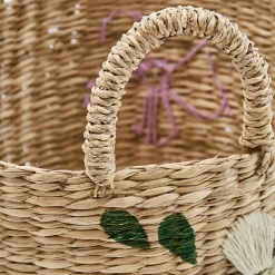 Cesto SAUV bordado con flores 35cm