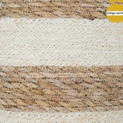 Cesto Seagrass Blanco Natural 21x21