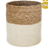 Cesto Seagrass Natural Y Blanco 18cm