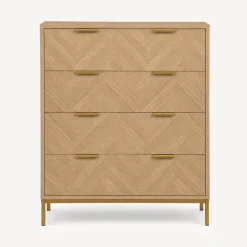 Cómoda CHEVRON beige con 4 cajones