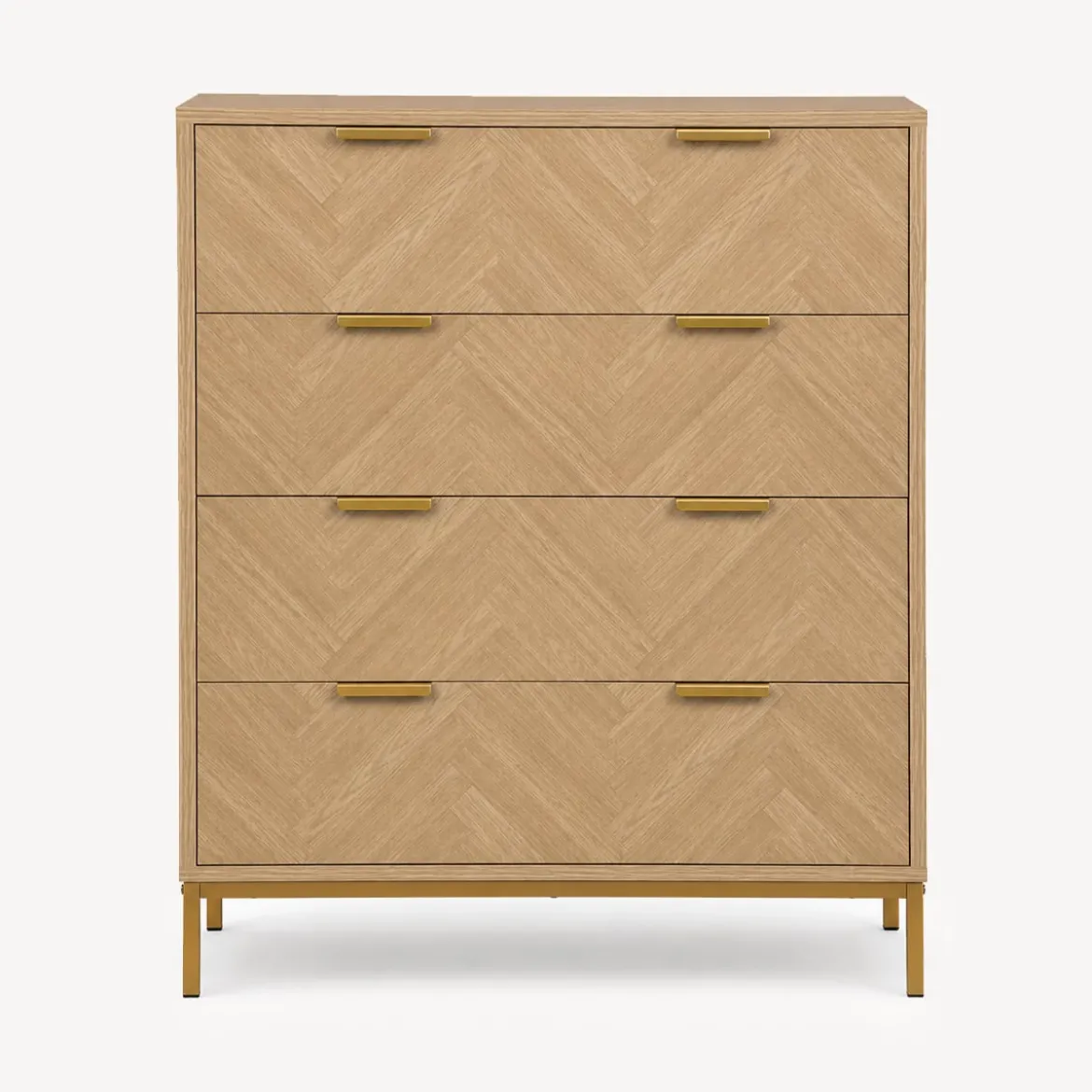 Cómoda CHEVRON beige con 4 cajones