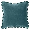 Cojín Azul Con Pompones 40x40Cm