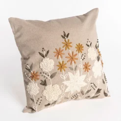 Cojín bordado DAHLIA con flores 45x45cm