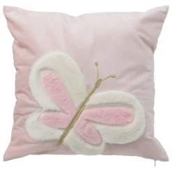 Cojín con mariposa rosa 39x39cm