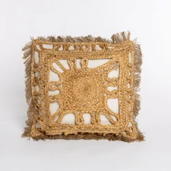 Cojín DELIJUTE beige de algodón 45x45cm
