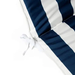 Cojín para tumbona a rayas blancas y azules