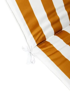 Cojín para tumbona a rayas blancas y amarillas