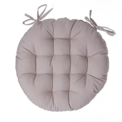 Cojín redondo beige de algodón 38cm