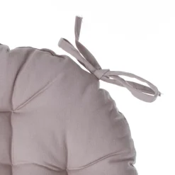 Cojín redondo beige de algodón 38cm