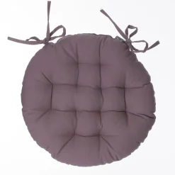 Cojín redondo marrón de algodón 38cm