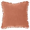 Cojín Tierra Con Pompones 40x40Cm