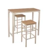 Cojunto de bar NATTES mesa y 2 taburetes beige