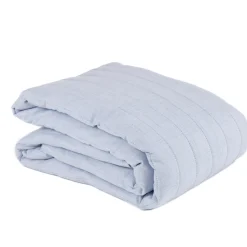 Colcha efecto lino AVALON azul claro 250x270cm