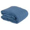 Colcha efecto lino AVALON azul oscuro 250x270cm