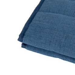 Colcha efecto lino AVALON azul oscuro 250x270cm