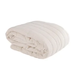 Colcha efecto lino AVALON beige claro 250x270cm