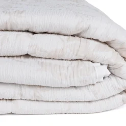 Colcha hojas AUREN beige 250x270cm