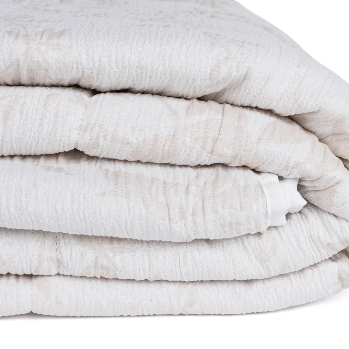Colcha hojas AUREN beige 250x270cm