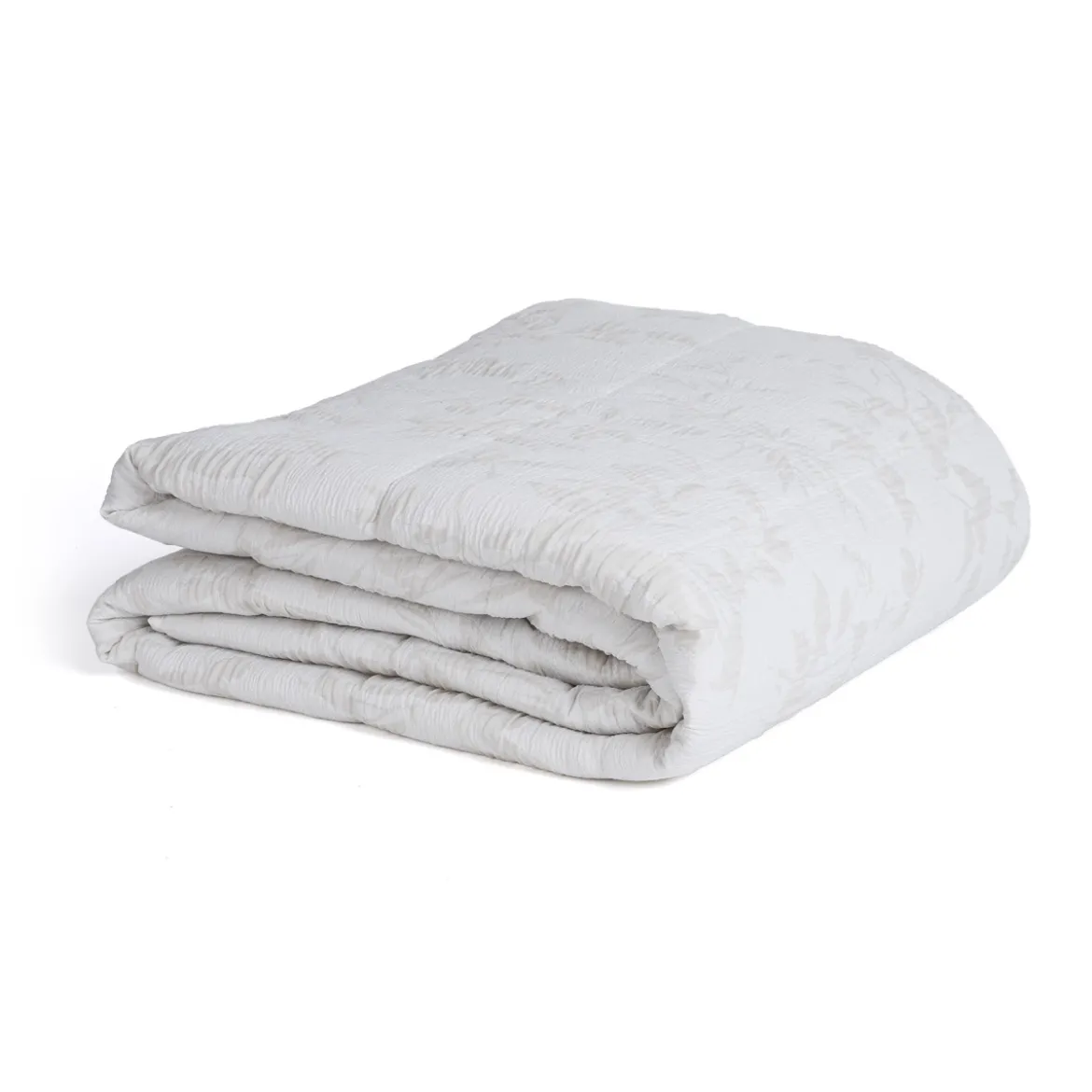 Colcha hojas AUREN gris 250x270cm