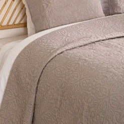 Colcha Y 2 Fundas Almohada Arabescos Lino