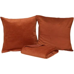 Colcha y 2 fundas de almohada LILOU terracota