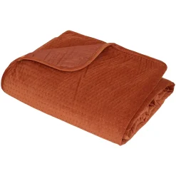 Colcha y 2 fundas de almohada LILOU terracota