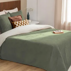 Colcha y 2 fundas de almohada LILOU verde 240x260